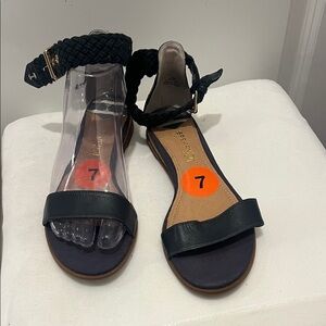 Sperry Navy blue leatherBraided Strap Sandals size 7